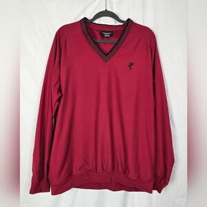 Ashworth Weather System Men's Red Lightweight V-Neck Golf Pullover Sweater sz L